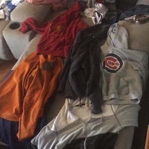 Six different jackets and hoodies